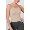 imageODODOS Womens Crop 3Pack Herringbone Knit Seamless Soft Camisole Crop Tank TopsBrunettenavybeige