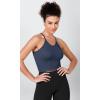 imageODODOS Womens Crop 3Pack Herringbone Knit Seamless Soft Camisole Crop Tank TopsBrunettenavybeige