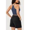 imageODODOS Womens Crop 3Pack Herringbone Knit Seamless Soft Camisole Crop Tank TopsBrunettenavybeige