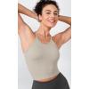 imageODODOS Womens Crop 3Pack Herringbone Knit Seamless Soft Camisole Crop Tank TopsCharcoaltaupemushroom