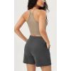 imageODODOS Womens Crop 3Pack Herringbone Knit Seamless Soft Camisole Crop Tank TopsCharcoaltaupemushroom
