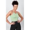 imageODODOS Womens Crop 3Pack Herringbone Knit Seamless Soft Camisole Crop Tank TopsCoralmintwhite