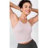 imageODODOS Womens Crop 3Pack Herringbone Knit Seamless Soft Camisole Crop Tank TopsVioleticebergpink Lace