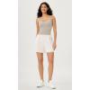 imageODODOS Womens Crop Seamless Double Straps Cropped Tank Tops V Back Ribbed CamisoleBrunetteclaymushroom