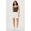 imageODODOS Womens Crop Seamless Double Straps Cropped Tank Tops V Back Ribbed CamisoleCharcoal