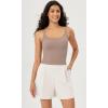 imageODODOS Womens Crop Seamless Double Straps Cropped Tank Tops V Back Ribbed CamisoleSphinx