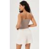 imageODODOS Womens Crop Seamless Double Straps Cropped Tank Tops V Back Ribbed CamisoleSphinx