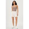 imageODODOS Womens Crop Seamless Double Straps Cropped Tank Tops V Back Ribbed CamisoleSphinx