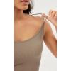 imageODODOS Womens Crop Seamless Double Straps Cropped Tank Tops V Back Ribbed CamisoleTaupe