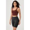 imageODODOS Womens Seamless Square Neck Sports Bra Medium Support Padded Wirefree Cropped Tank TopsRed Pear