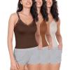 imageODODOS Lace Trim Seamless Top for Women Ribbed Soft V Neck Cami Tank TopsBrunetteclaymushroom