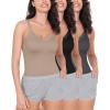 imageODODOS Lace Trim Seamless Top for Women Ribbed Soft V Neck Cami Tank TopsTaupeblackcharcoal