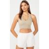 imageODODOS 3Pack Seamless Racerback Crop Tank for Women Ribbed Knit Soft Crop TopsMushroomtaupecharcoal