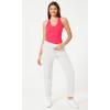 imageODODOS 3Pack Seamless Racerback Crop Tank for Women Ribbed Knit Soft Crop TopsNeon Pinkgreenorange