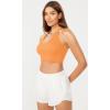 imageODODOS 3Pack Seamless Racerback Crop Tank for Women Ribbed Knit Soft Crop TopsNeon Pinkgreenorange