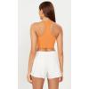 imageODODOS 3Pack Seamless Racerback Crop Tank for Women Ribbed Knit Soft Crop TopsNeon Pinkgreenorange
