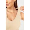 imageODODOS 3Pack Seamless Racerback Crop Tank for Women Ribbed Knit Soft Crop TopsOatmealbarn Redbrunette