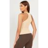 imageODODOS 3Pack Seamless Racerback Crop Tank for Women Ribbed Knit Soft Crop TopsOatmealbarn Redbrunette