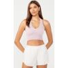 imageODODOS 3Pack Seamless Racerback Crop Tank for Women Ribbed Knit Soft Crop TopsPink Lacevioleticeberg