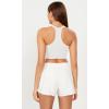 imageODODOS 3Pack Seamless Racerback Crop Tank for Women Ribbed Knit Soft Crop TopsWhitegrayblack