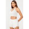 imageODODOS 3Pack Seamless Racerback Crop Tank for Women Ribbed Knit Soft Crop TopsWhitegrayblack