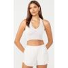 imageODODOS 3Pack Seamless Racerback Crop Tank for Women Ribbed Knit Soft Crop TopsWhitegrayblack
