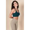 imageODODOS Halter Sports Bra for Women Non Padded Strappy Cropped Tops Workout Yoga CropForest Teal