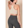 imageODODOS Halter Sports Bra for Women Non Padded Strappy Cropped Tops Workout Yoga CropOat Milk