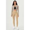 imageODODOS ODLEX 2Pack High Waist 78 Length Workout Leggings for Women 25quot  28quot Tummy Control Atheltic Yoga PantsBlackbeige