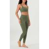 imageODODOS ODLEX 2Pack High Waist 78 Length Workout Leggings for Women 25quot  28quot Tummy Control Atheltic Yoga PantsBlackdark Olive