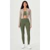 imageODODOS ODLEX 2Pack High Waist 78 Length Workout Leggings for Women 25quot  28quot Tummy Control Atheltic Yoga PantsBlackdark Olive