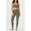 imageODODOS ODLEX 2Pack High Waist 78 Length Workout Leggings for Women 25quot  28quot Tummy Control Atheltic Yoga PantsBlackdark Olive