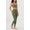 imageODODOS ODLEX 2Pack High Waist 78 Length Workout Leggings for Women 25quot  28quot Tummy Control Atheltic Yoga PantsBlackdark Olive