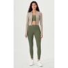 imageODODOS ODLEX 2Pack High Waist 78 Length Workout Leggings for Women 25quot  28quot Tummy Control Atheltic Yoga PantsBlackdark Olive