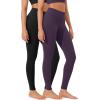 imageODODOS ODLEX 2Pack High Waist 78 Length Workout Leggings for Women 25quot  28quot Tummy Control Atheltic Yoga PantsBlackdark Purple
