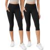 imageODODOS ODLEX 2Pack High Waist Workout Capris with Pockets for Women 14quot  19quot Yoga Capri Leggings1blackblack