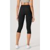 imageODODOS ODLEX 2Pack High Waist Workout Capris with Pockets for Women 14quot  19quot Yoga Capri Leggings1blackblack