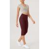 imageODODOS ODLEX 2Pack High Waist Workout Capris with Pockets for Women 14quot  19quot Yoga Capri LeggingsBlackburgundy