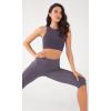 imageODODOS Racerback Tank Bra for Women High Neck Non Padded Medium Support Sports Bra Workout Yoga Crop TopsDark Purple