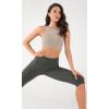 imageODODOS Racerback Tank Bra for Women High Neck Non Padded Medium Support Sports Bra Workout Yoga Crop TopsTaupe