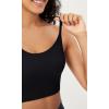 imageODODOS Seamless Racerback Sports Bra for Women Ribbed Camisoles Non Padding Yoga Bra Crop Tank TopsBlack