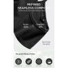 imageODODOS Seamless Racerback Sports Bra for Women Ribbed Camisoles Non Padding Yoga Bra Crop Tank TopsBlacknavyblue