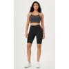 imageODODOS Seamless Racerback Sports Bra for Women Ribbed Camisoles Non Padding Yoga Bra Crop Tank TopsCharcoal