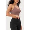 imageODODOS Seamless Racerback Sports Bra for Women Ribbed Camisoles Non Padding Yoga Bra Crop Tank TopsClove