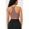 imageODODOS Seamless Racerback Sports Bra for Women Ribbed Camisoles Non Padding Yoga Bra Crop Tank TopsClove