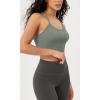 imageODODOS Seamless Racerback Sports Bra for Women Ribbed Camisoles Non Padding Yoga Bra Crop Tank TopsGreen Milieu