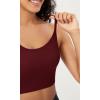 imageODODOS Seamless Racerback Sports Bra for Women Ribbed Camisoles Non Padding Yoga Bra Crop Tank TopsMushroomclaretbrunette