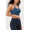 imageODODOS Seamless Racerback Sports Bra for Women Ribbed Camisoles Non Padding Yoga Bra Crop Tank TopsOcean