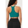 imageODODOS Seamless Racerback Sports Bra for Women Ribbed Camisoles Non Padding Yoga Bra Crop Tank TopsPhloxsea Greenlapis