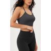 imageODODOS Seamless Racerback Sports Bra for Women Ribbed Camisoles Non Padding Yoga Bra Crop Tank TopsTaupeblackcharcoal